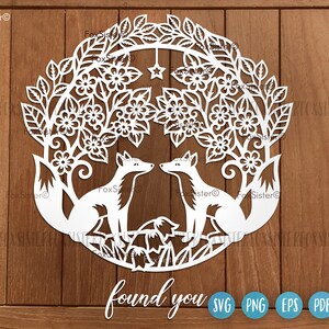 Conception svg renard animaux des bois pour Cricut et Silhouette, renard svg, svg animaux de la forêt, amour svg, svg mots trouvés pour vous, svg fiançailles mignon
