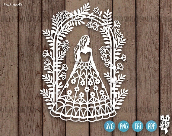 Download Bride Svg Floral Arch Svg Papercut Template Svg Cut Files Etsy