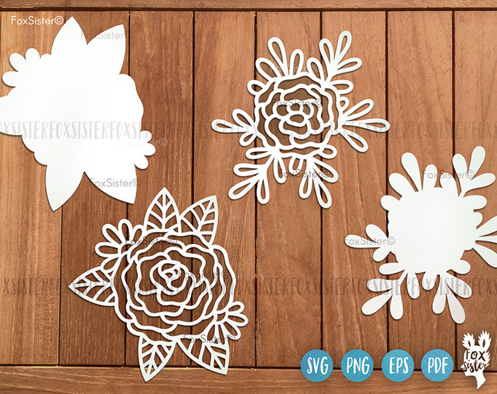Rose Bundle Svg, Flower Svg Bundle, Roses Svg, Floral Svg, Flower Cut ...
