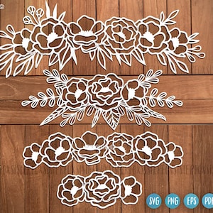 Bouquet Svg bundle, flowers svg hand drawn, floral svg, Floral Bundle svg for Cricut and Silhouette, wildflowers svg, flower svg, border svg