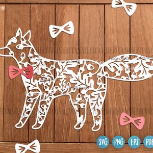 Fox SVG, Fox Cut File, Oak Fox SVG, Animal Cut File, Template SVG, Forest SVG, Cricut SVG, Silhouette SVG Cut File, Woodland Animal SVG