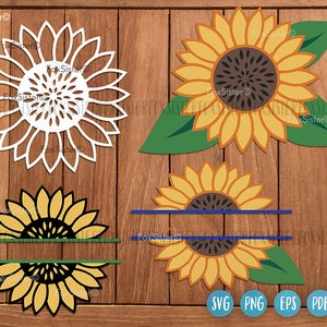 Sunflower svg design for Cricut and Silhouette, Sunflower svg png, FoxSister, sunflower frame svg, Flower Svg, Summer Svg, Floral Svg