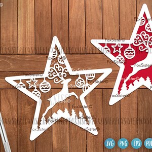 Christmas Star Svg Bundle, Christmas Svg Files, Reindeer Svg, Christmas ...