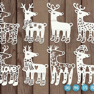 Reindeer Svg Bundle, Christmas Deer Svg, Funny Deer Svg Cut File, Christmas Svg Bundle, Cute Deer Svg, FoxSister, Cricut and Silhouette