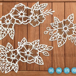 Flower svg bundle for Cricut and Silhouette, Flower svg files, Flower border svg, Floral svg, svg files, flower clipart, Flower frame svg