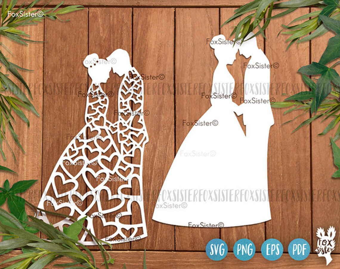 Bride and Groom Svg Cut File for Cricut and Silhouette, Wedding Svg ...