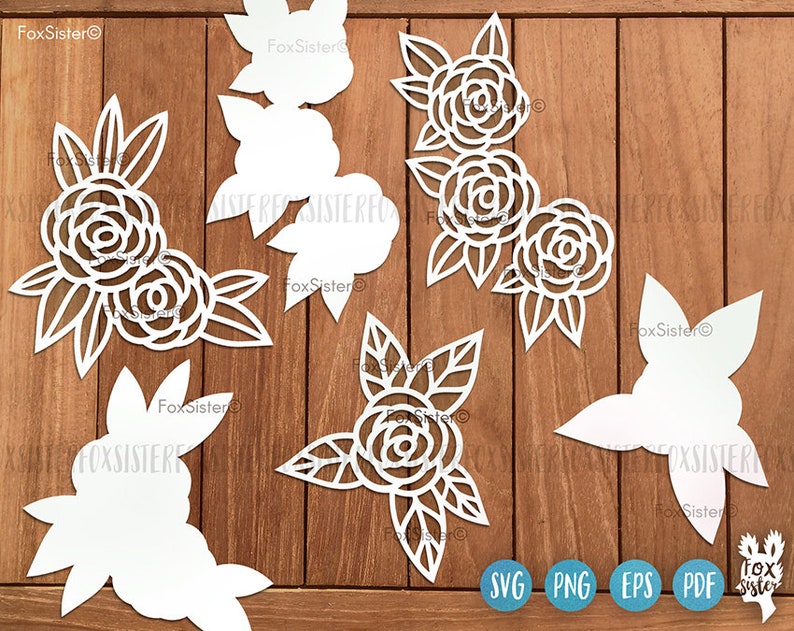 Rose Bundle Svg, Flower Svg Bundle, Roses Svg, Floral Svg, Flower ...