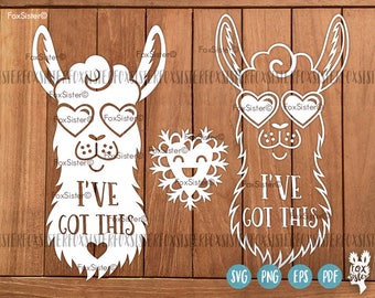 Llama Funny SVG Papercut Template | svg cut file |heart | Llama head | cool | Animal | Paper Cut file | Alpaca | heat transfer | for Cricut