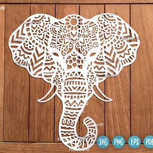 Svg éléphant | Svg éléphants | Animal Svg, Mandala Svg, Boho svg | Afrique svg | Clipart éléphant | Fichier de coupe éléphant | pour Cricut, Silhouette