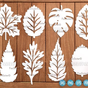 Leaf Svg, Leaves Svg files, 8 Leaf Designs SET 2, Leaves Cutting Svg, Leaf Die Cut, Trees svg, Nature svg, Plants Svg, Cricut Silhouette