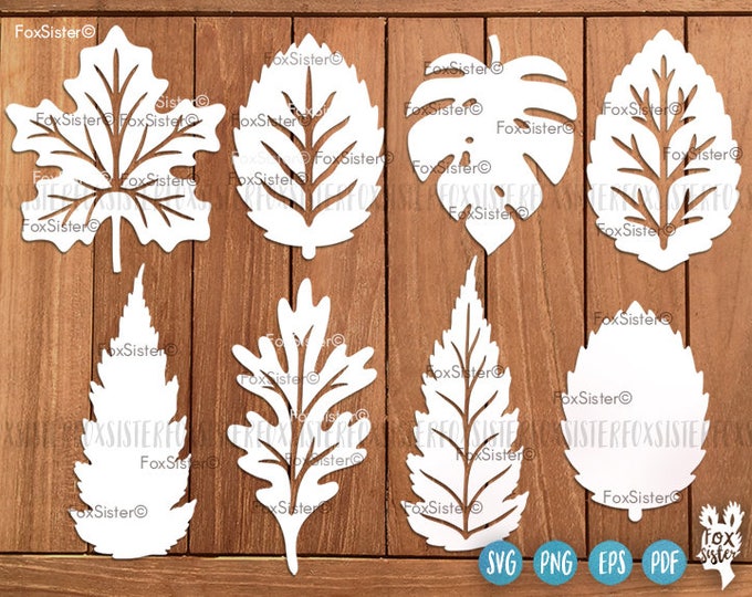 Leaves Svg Bundle Leaf Svg File, 8 Designs SET 3, Branch Svg Cut File ...