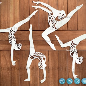 Pacote svg de ginástica para Cricut e Silhouette, clipart vetorial svg de esportes, svg de mulher, svg de pessoas, svg de fitness, svg de treino, svg de ioga