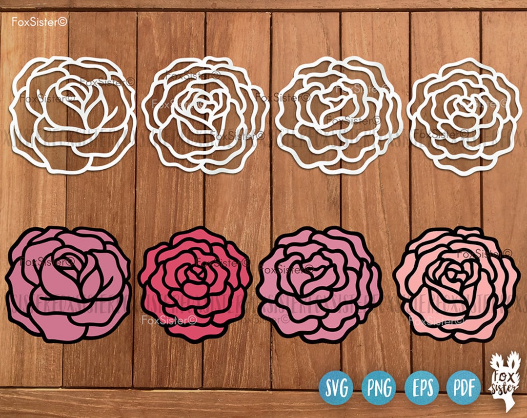 Rose Bundle Svg, Flower Svg Bundle, Roses Svg, Floral Svg, Flower Cut ...