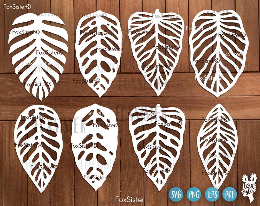 Monstera Leaf Svg Bundle for Cricut and Silhouette, Leaves Svg, Palm ...