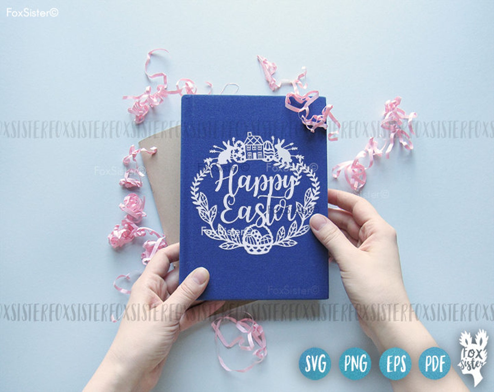 Happy Easter Svg Wreath Svg Easter Bunny Svg Rabbit Svg Etsy