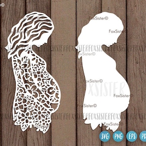 Przyszła matka Svg, Ciąża Svg, Nowa mama Svg, Kwiatowe dziecko Svg Clipart, Kobieta w ciąży Svg Clipart Cyfrowa naklejka na Cricut i Silhouette