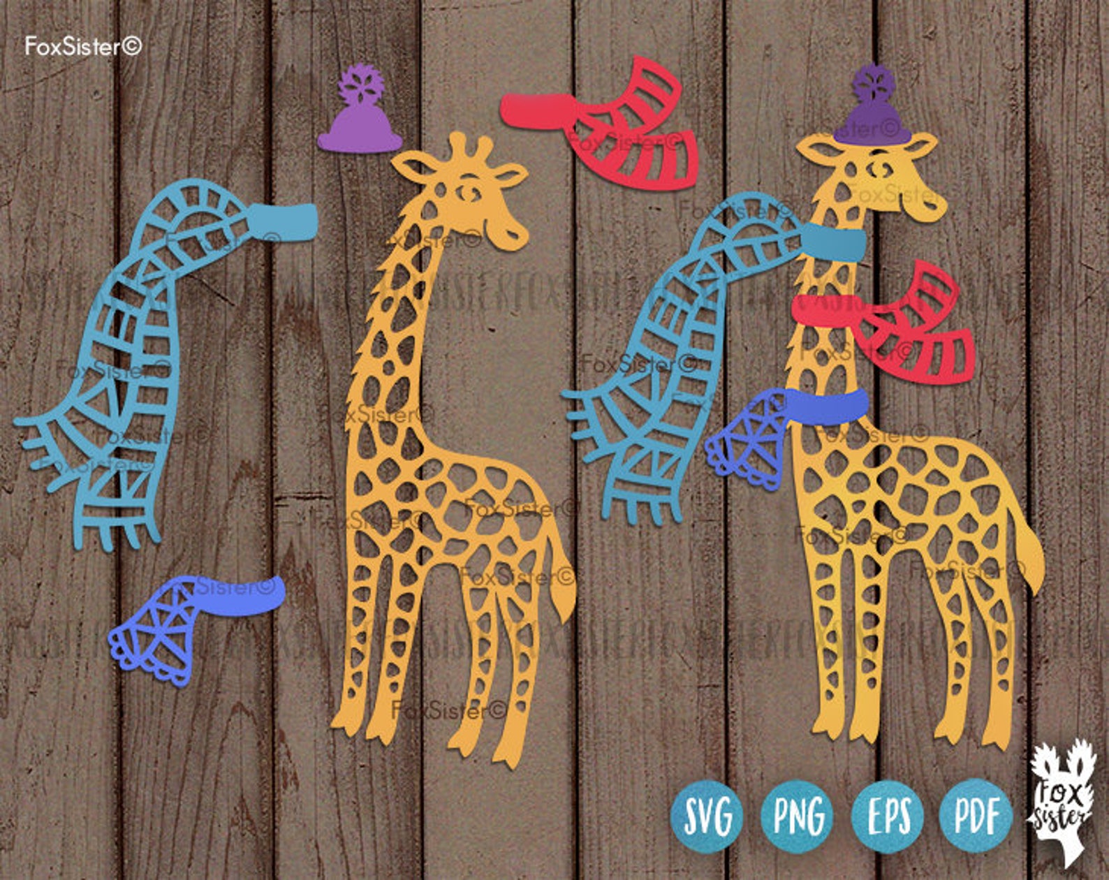 Download Winter Giraffe SVG Papercut Template giraffe cut file | Etsy