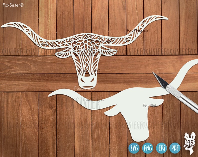 Cow Svg Texas Longhorn Svg for Cricut and Silhouette | Etsy