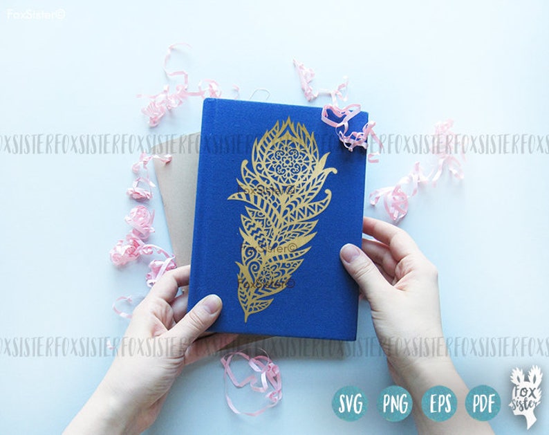 Download Mandala Boho Feather SVG Cut File Templates Tribal Feather ...