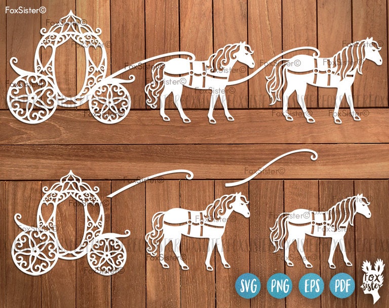 Download Princess Carriage SVG Cut File Template Cinderella ...