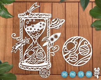 Space svg for Cricut and Silhouette, Planets svg, FoxSister, space silhouette, space cricut, rocket svg, rocket svg, outer space svg