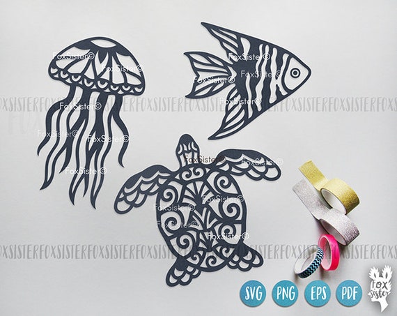 Download Turtle Mandala Svg Boho Jellyfish Svg Vector Fish Svg Sea Etsy PSD Mockup Templates