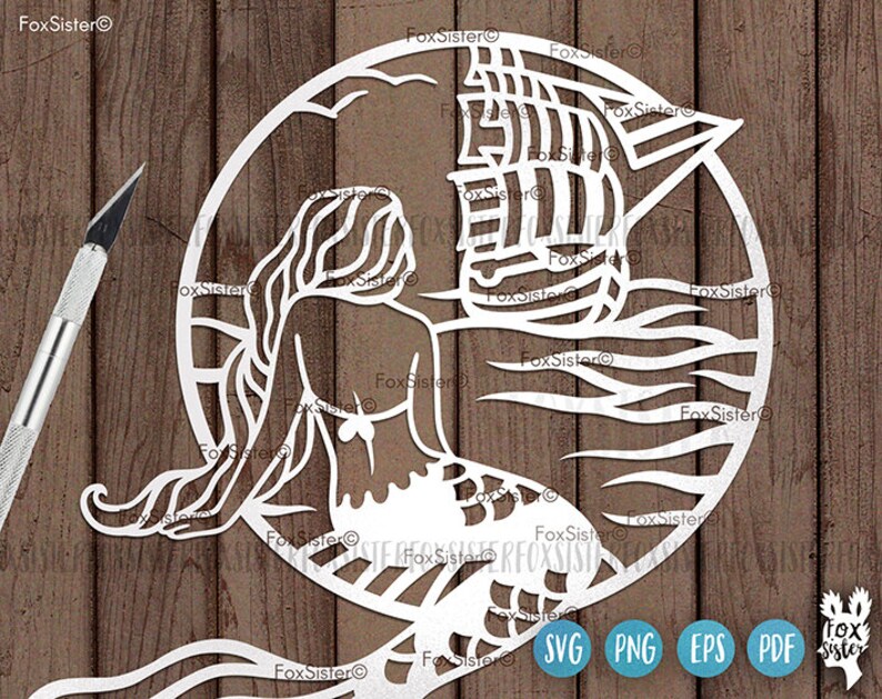 Download Instant Download Vector Design Cricut Silhouette Summer Clipart Mermaid Svg Png Cut File Little Mermaid Clipart Template Sea Svg File Materials Craft Supplies Tools
