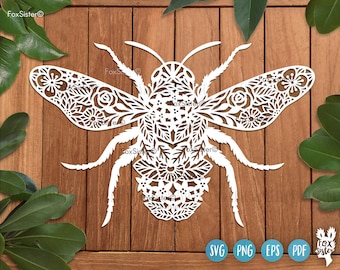 Diseño SVG de abeja para Cricut y Silhouette, clipart de abeja, SVG de animal, SVG de abeja, SVG de abeja, SVG de insecto, SVG de abeja linda, SVG de abeja floral