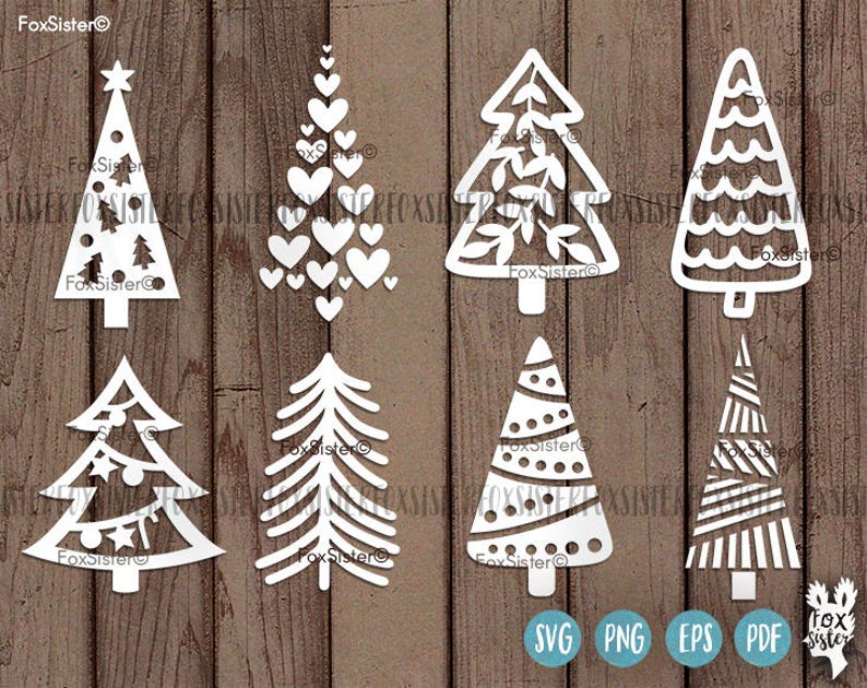 Download Christmas tree svg Bundle SET 3 8 svg cut files Christmas ...