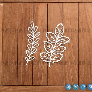 Leaf Svg, Branches Svg File, 8 Designs SET 1, hand drawn svg, Wreath elements svg, Nature svg, Leaves Cutting Svg, Cricut File, Home Decor image 6