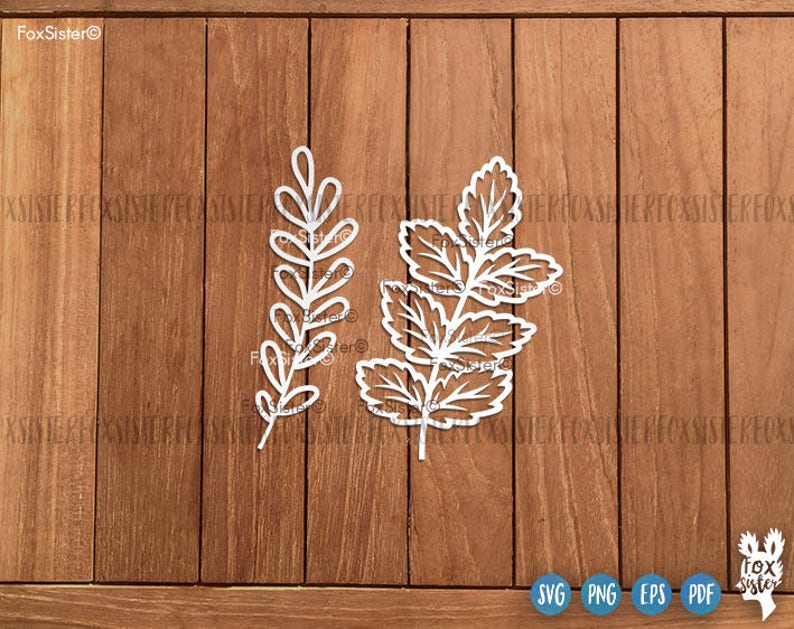 Leaf Svg, Branches Svg File, 8 Designs SET 1, hand drawn svg, Wreath elements svg, Nature svg, Leaves Cutting Svg, Cricut File, Home Decor image 6