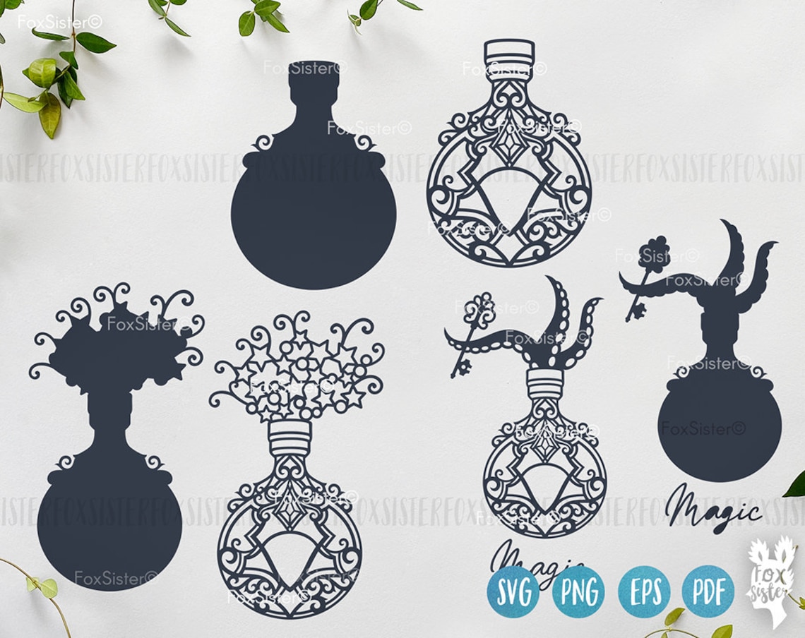 Potion Bottle Svg Bundle for Cricut and Silhouette Witchy - Etsy UK