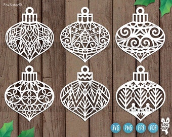 Weihnachtskugel svg Designs für Cricut und Silhouette, Weihnachtskugeln Vektor Clipart, Weihnachtsverzierung svg, Weihnachts svg svg