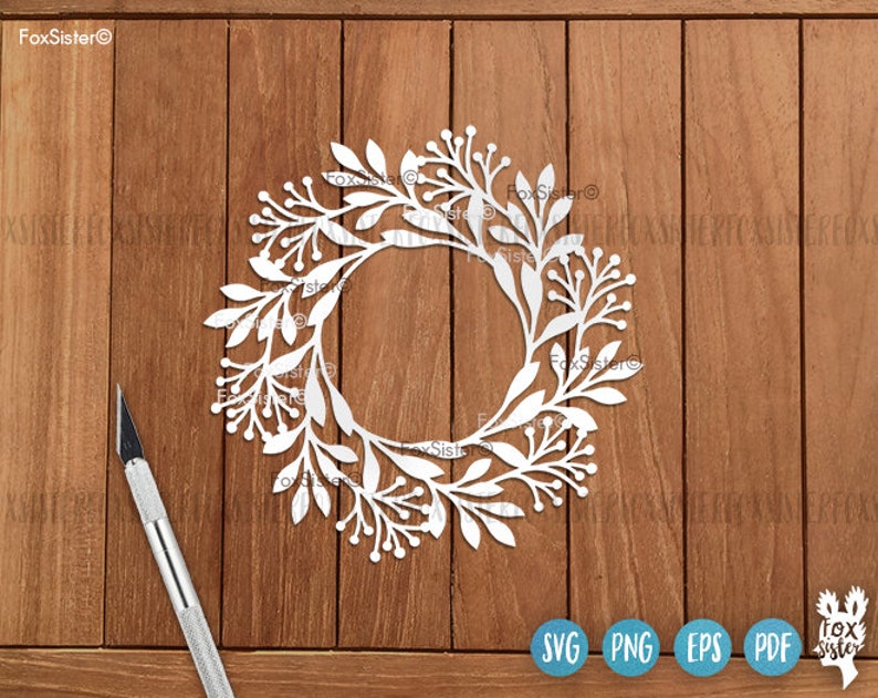 Download Card Making Stationery Templates Frame Svg Wreath Svg Svg Cut File Leaves Svg Leaf Svg Blank Frame Svg Monogram Svg Two Round Floral Frames Svg Papercut Template