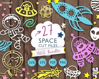 27 Space Templates SVG Bundle! Astronaut Svg, Rocket Svg, Planets Svg, Template, Alien Svg, UFO Svg, Universe Cut File, For Kids Svg file