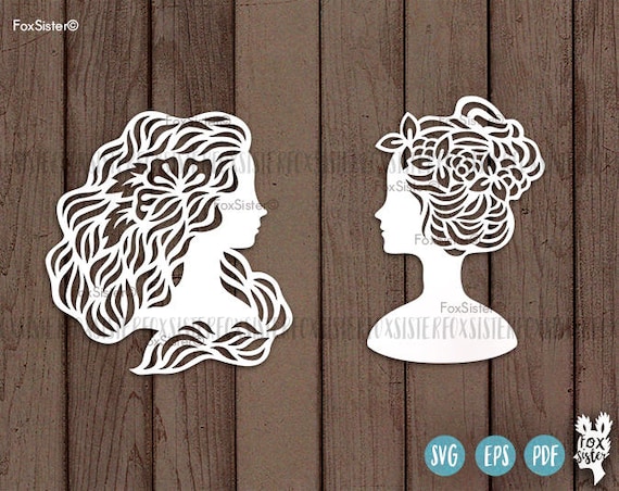 Download Face Profiles Svg Papercut Templates Face Svg Girl Svg Etsy
