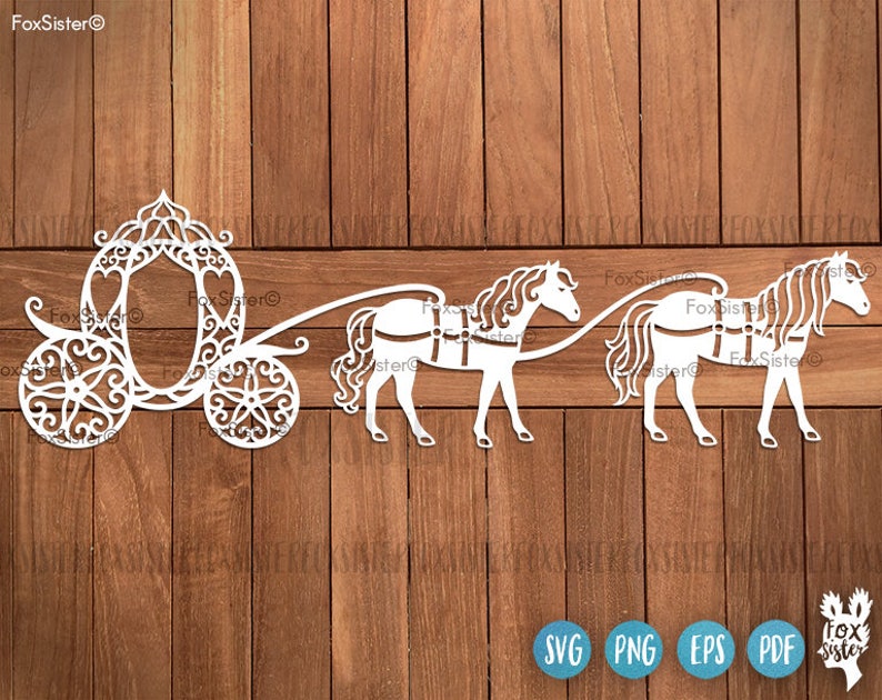 Download Princess Carriage SVG Cut File Template Cinderella ...