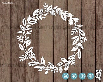 Wreath Monogram SVG / PDF Blank Circle Floral Frame |  Papercut Template | floral Paper Cut Out | Cricut Cameo | Home Decor | cut file