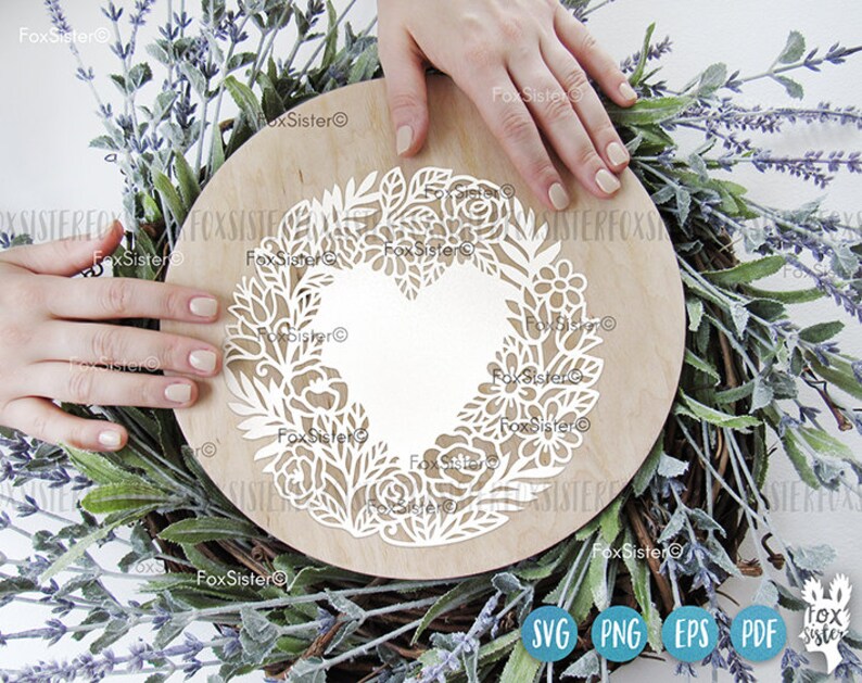 Download 2 Floral Heart Wreaths Svg Wreath Svg Cutting file Clip ...