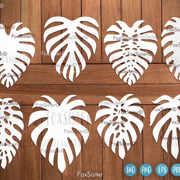 Monstera leaf svg bundle for Cricut and Silhouette, Leaf Svg, palm leaf svg, jungle leaves svg, Nature svg, Plants Svg, tropical leaves svg