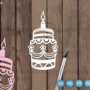 Birthday Cake Svg Bundle, Cake Svg, Birthday Cake Cut File Clipart, Celebration Svg, Die Cut, Vector, Decal, files for Cricut and Silhouette image 4