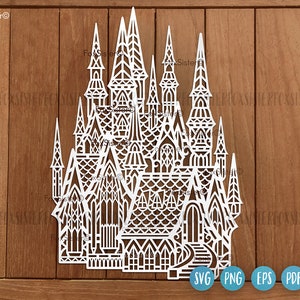 Princess castle svg cut file for Cricut and Silhouette, princess castle svg, magic fairy tale castle svg, dream castle svg, castle clip art