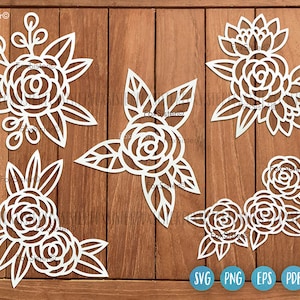 Rose Bundle Svg, Flower Svg Bundle, Roses Svg, Floral Svg, Flower ...