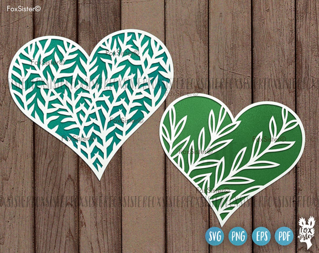 Hearts Svg for Cricut Silhouette, Svg Files, Floral Heart Svg, Love Svg ...