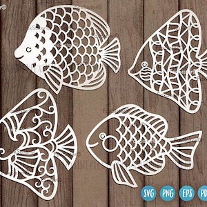 Niedliche Fische Schneidedateien für Cricut und Silhouette Set1, Fisch-Schnittdatei, Meeres-Svg, FoxSister, Ozeantier-Svg, Fisch-Svg, Vektor-Dateien