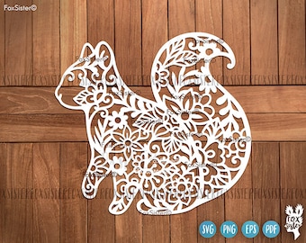 Squirrel template in vector Svg and Png cut file formats, Animal Svg Png Cutting files for Cricut and Silhouette