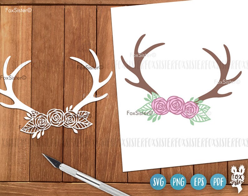 Free Free 125 Floral Deer Antler Svg SVG PNG EPS DXF File