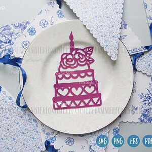 Birthday Cake Svg Bundle, Cake Svg, Birthday Cake Cut File Clipart, Celebration Svg, Die Cut, Vector, Decal, files for Cricut and Silhouette image 7