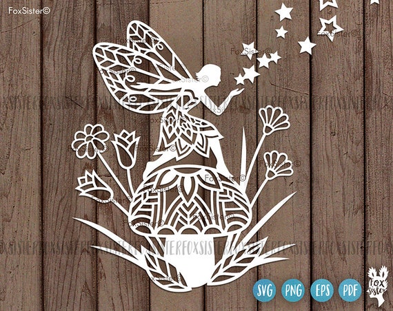Fairy Svg Cutting File for Cricut and Silhouette, Forest Fairy Cut File, Fairy Svg, Fairy Png, Fairy tale Svg, FoxSister, Digital Template
