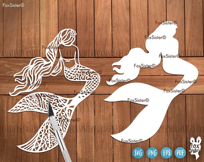 Download Mermaid Svg Png files Clipart Summer Beach Silhouette Fish ...